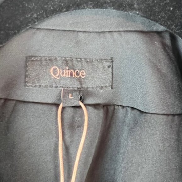 Quince Scuba Single Breasted Convertible Blazer Large Black Modern Workwear - Picture 3 of 9